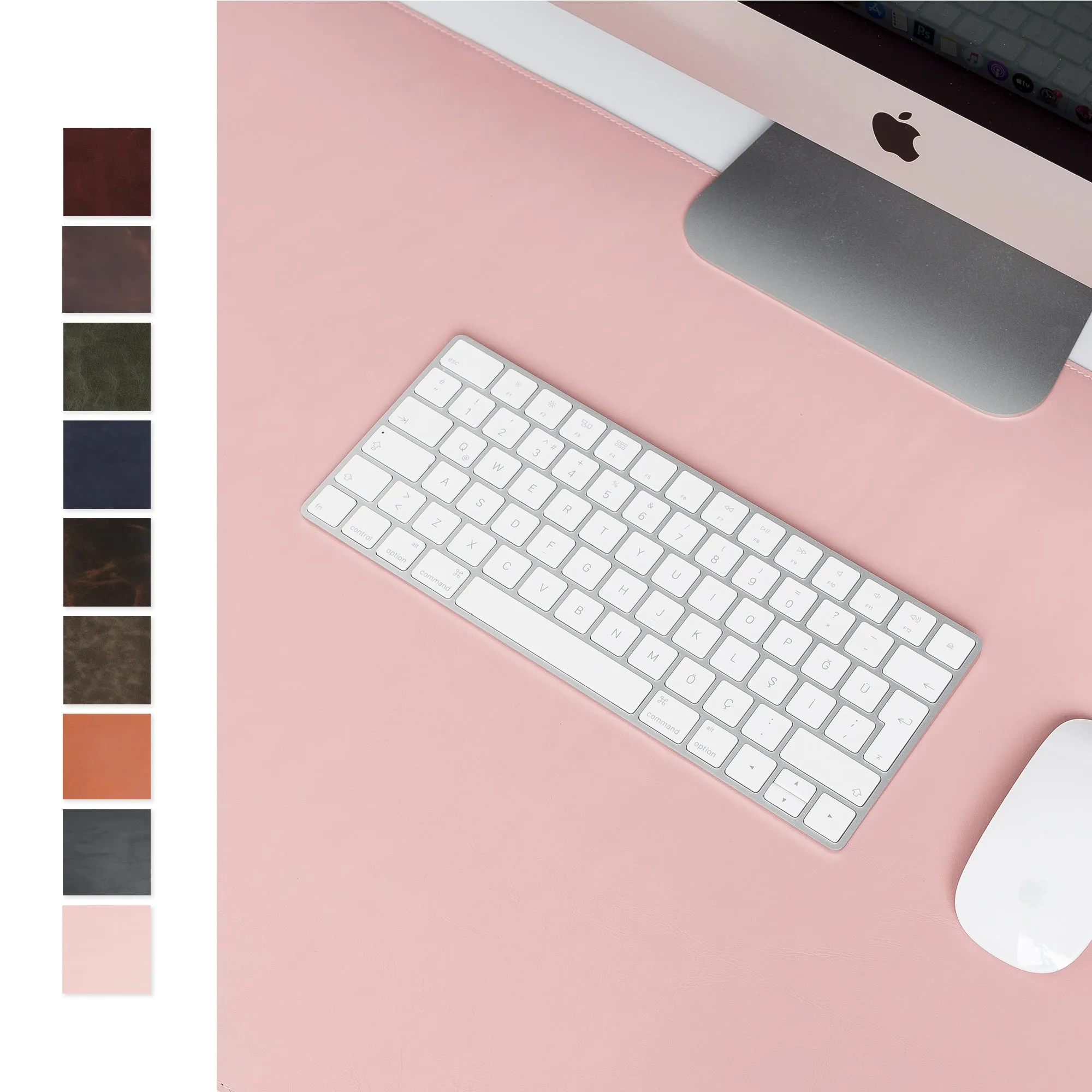 DelfiCase Pink Nude Leather Computer, Office Pad