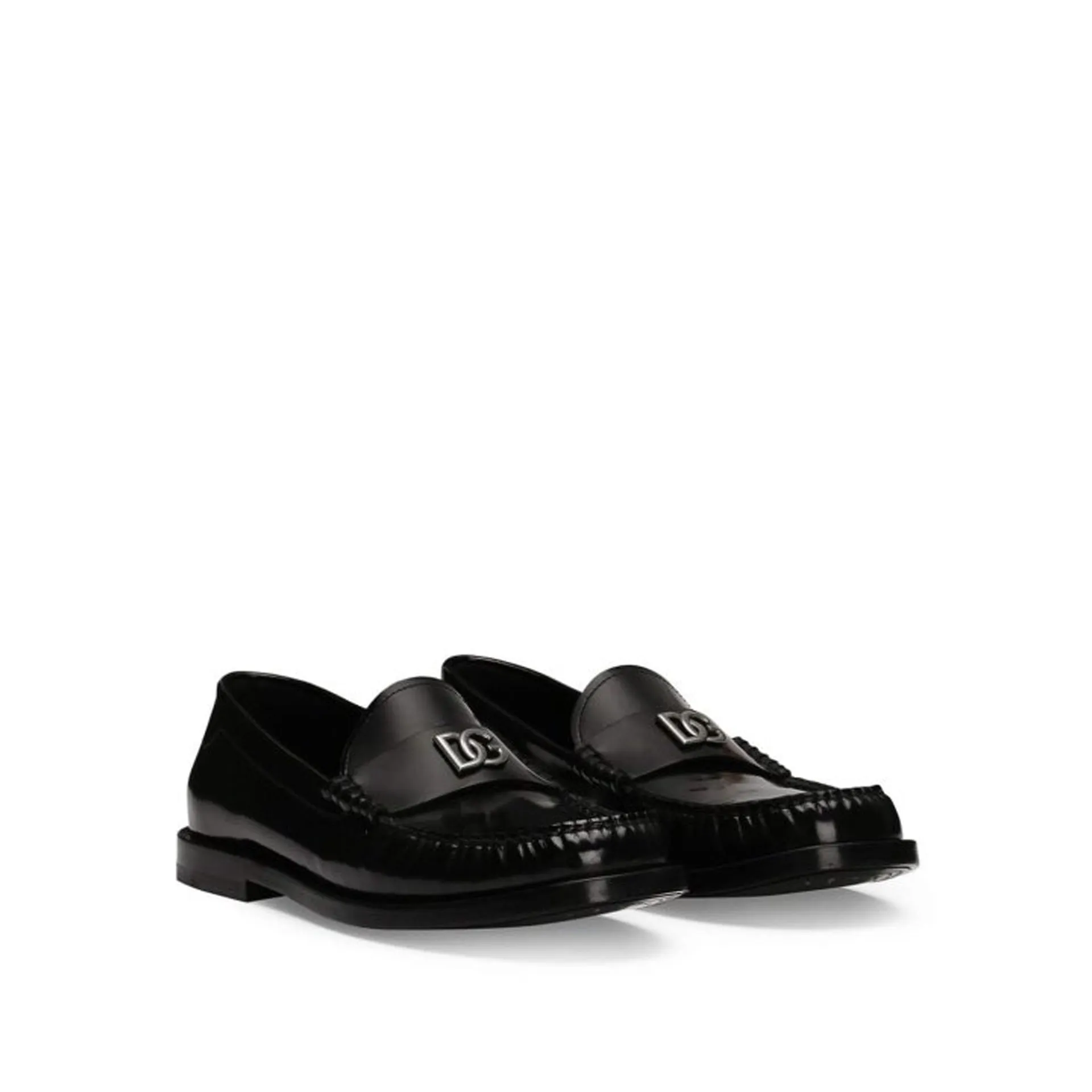 DOLCE & GABBANA Leather Logo Loafers for Women