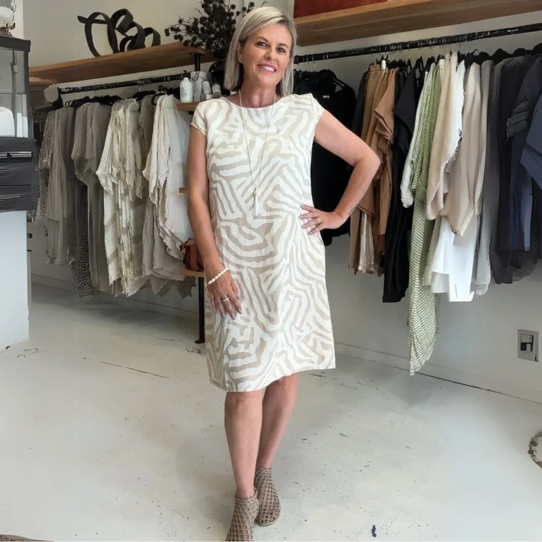 Dubois™ | Zebra Print Dress with Round Neckline