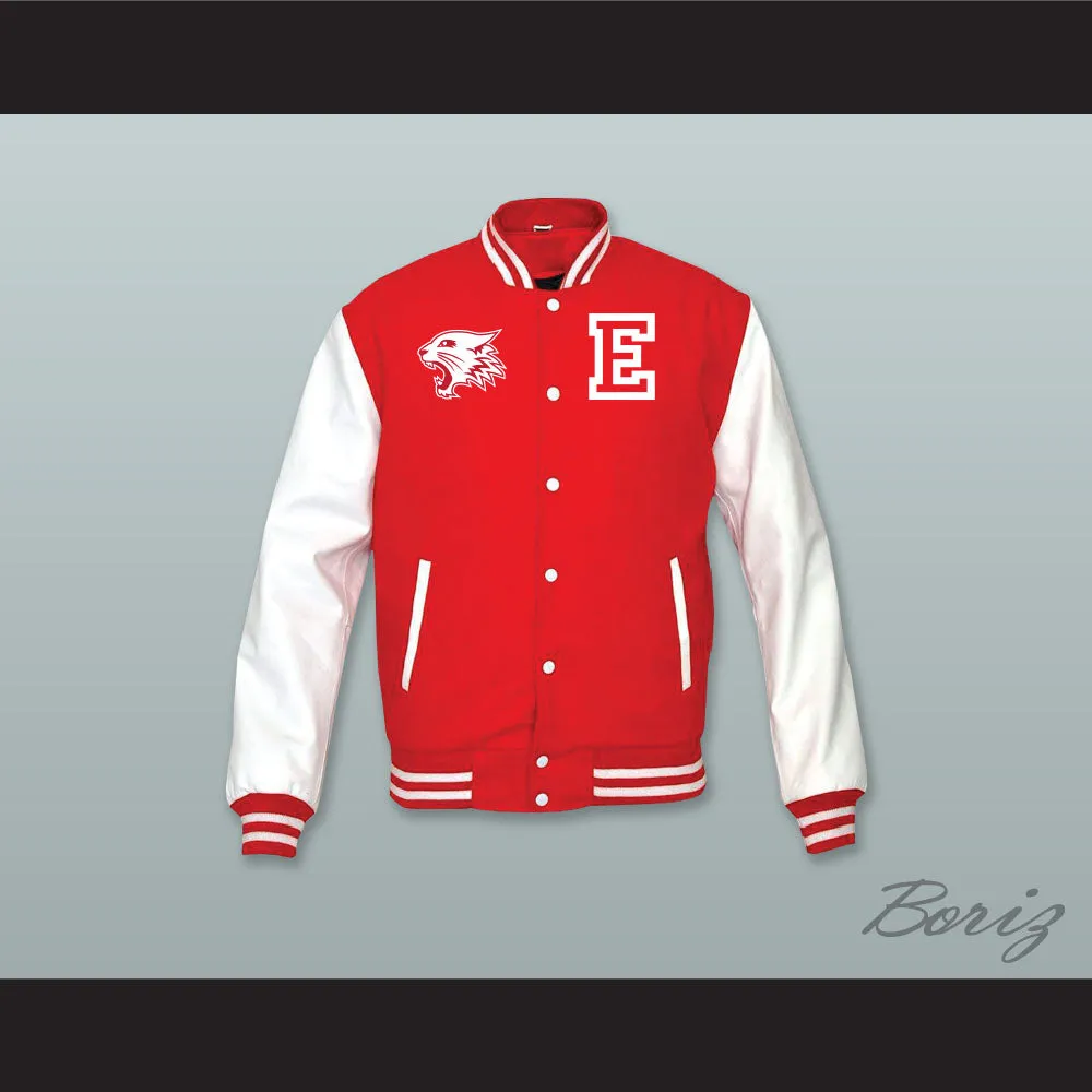 East High School Wildcats Red Wool and White Lab Leather Varsity Letterman Jacket 2