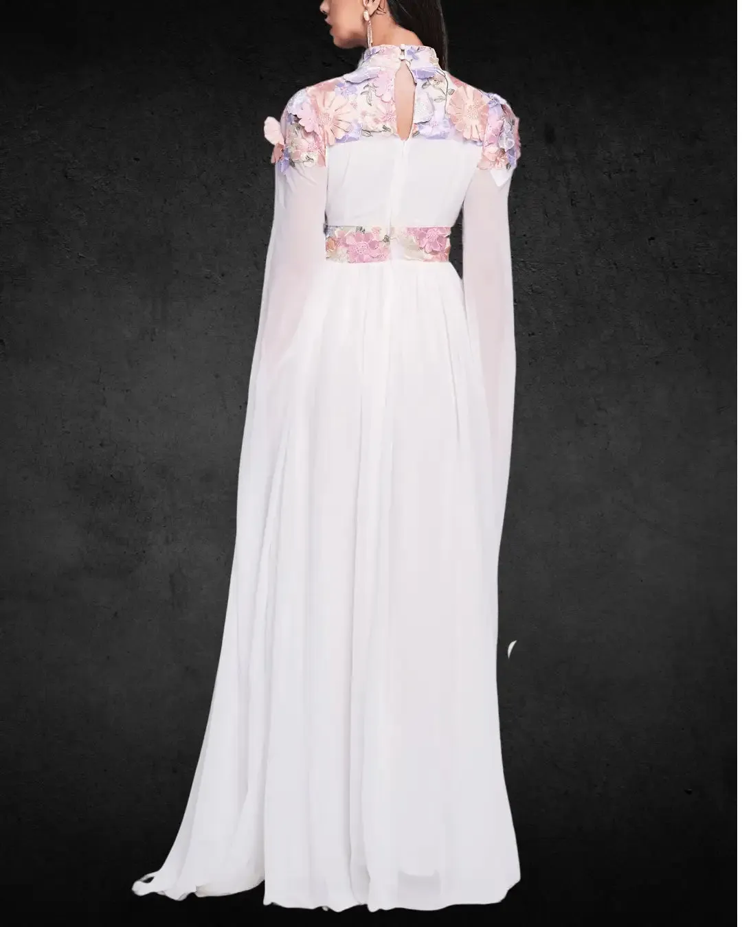 Elegant Crew Neck A-Line Bridal Wedding Dress – 100% Polyester, Solid Color Woven Fabric, Designer Round Neck Gown