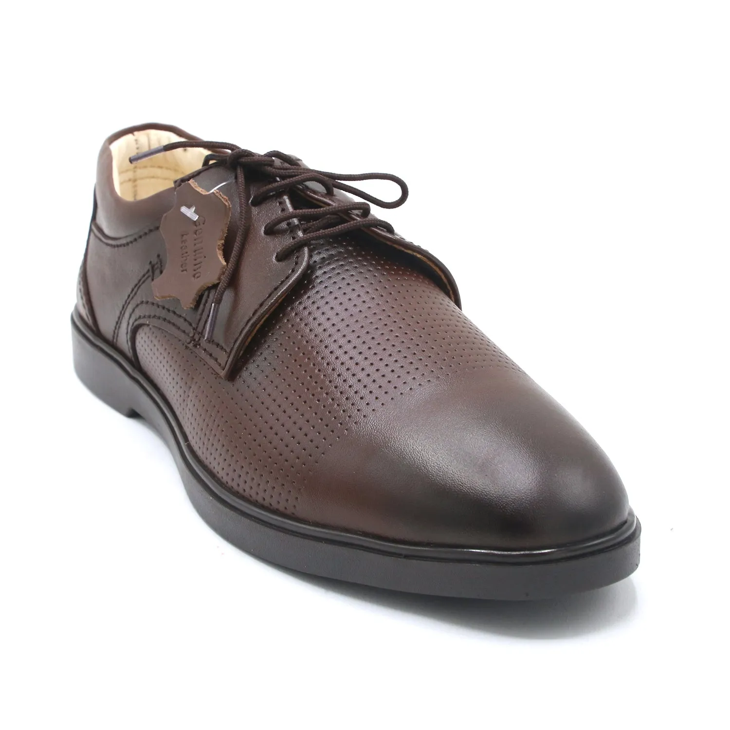 Eminent Business Formal Breathable Leather Lace-up Shoe - Brown