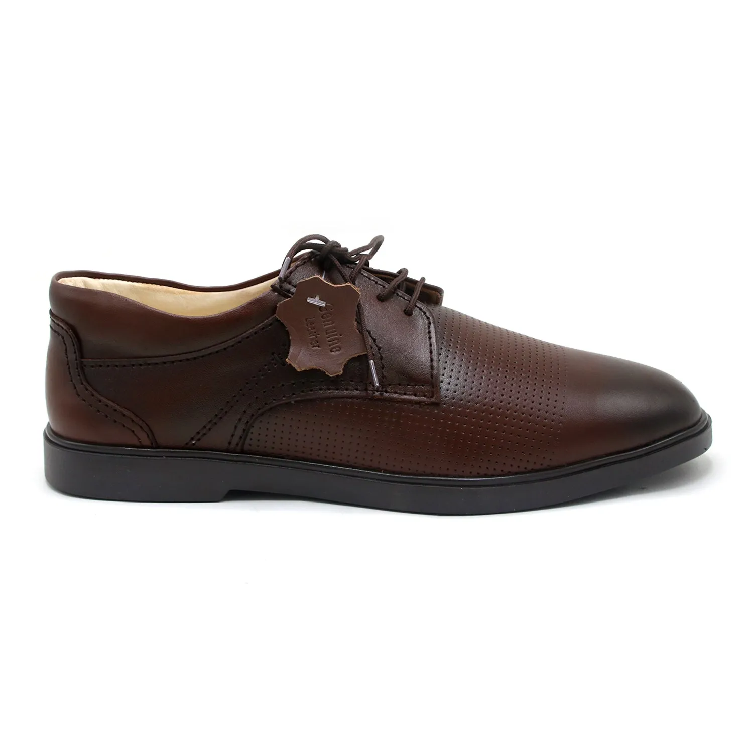 Eminent Business Formal Breathable Leather Lace-up Shoe - Brown