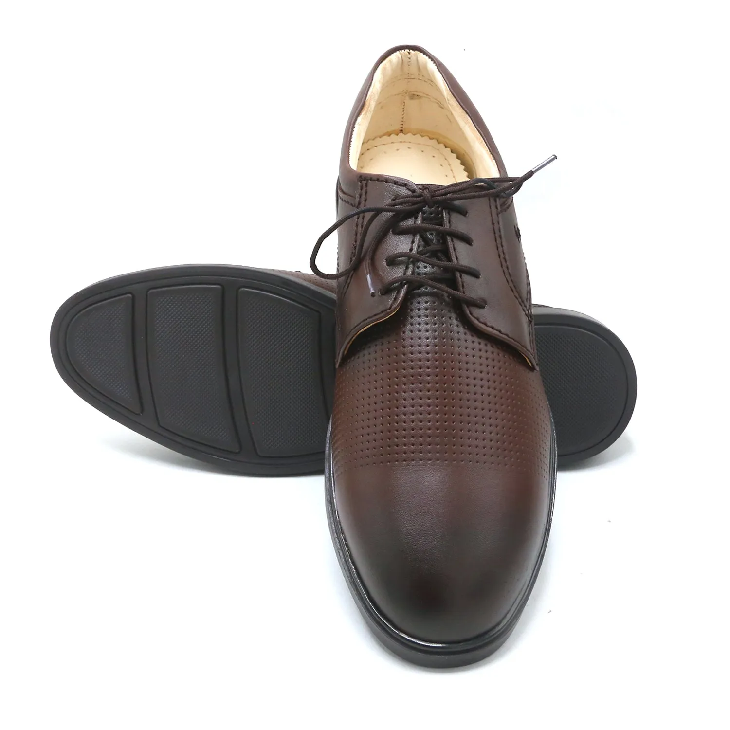 Eminent Business Formal Breathable Leather Lace-up Shoe - Brown