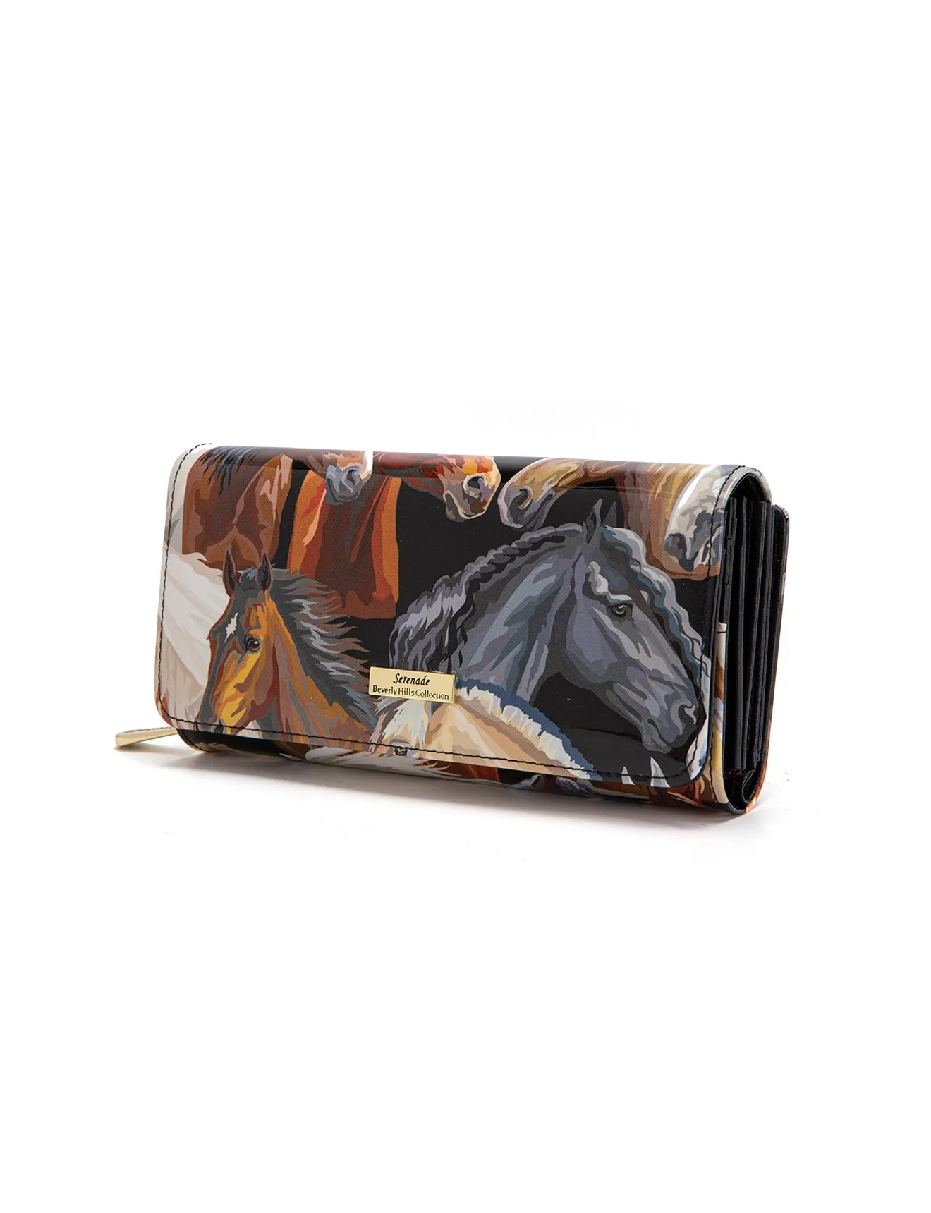 EQUESTRIAN  LARGE LEATHER RFID WALLET- WSF2401