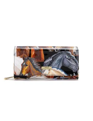 EQUESTRIAN  LARGE LEATHER RFID WALLET- WSF2401