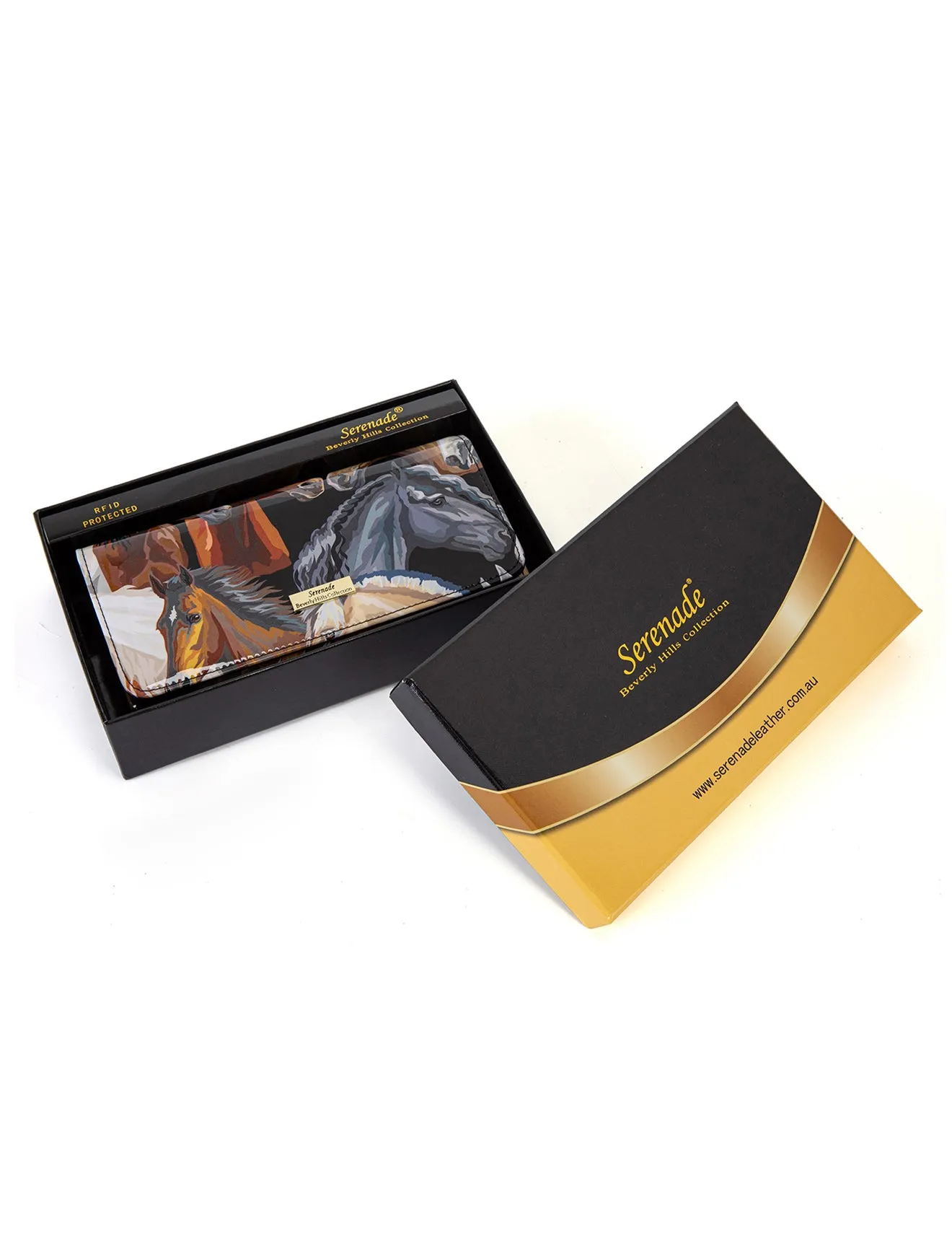 EQUESTRIAN  LARGE LEATHER RFID WALLET- WSF2401