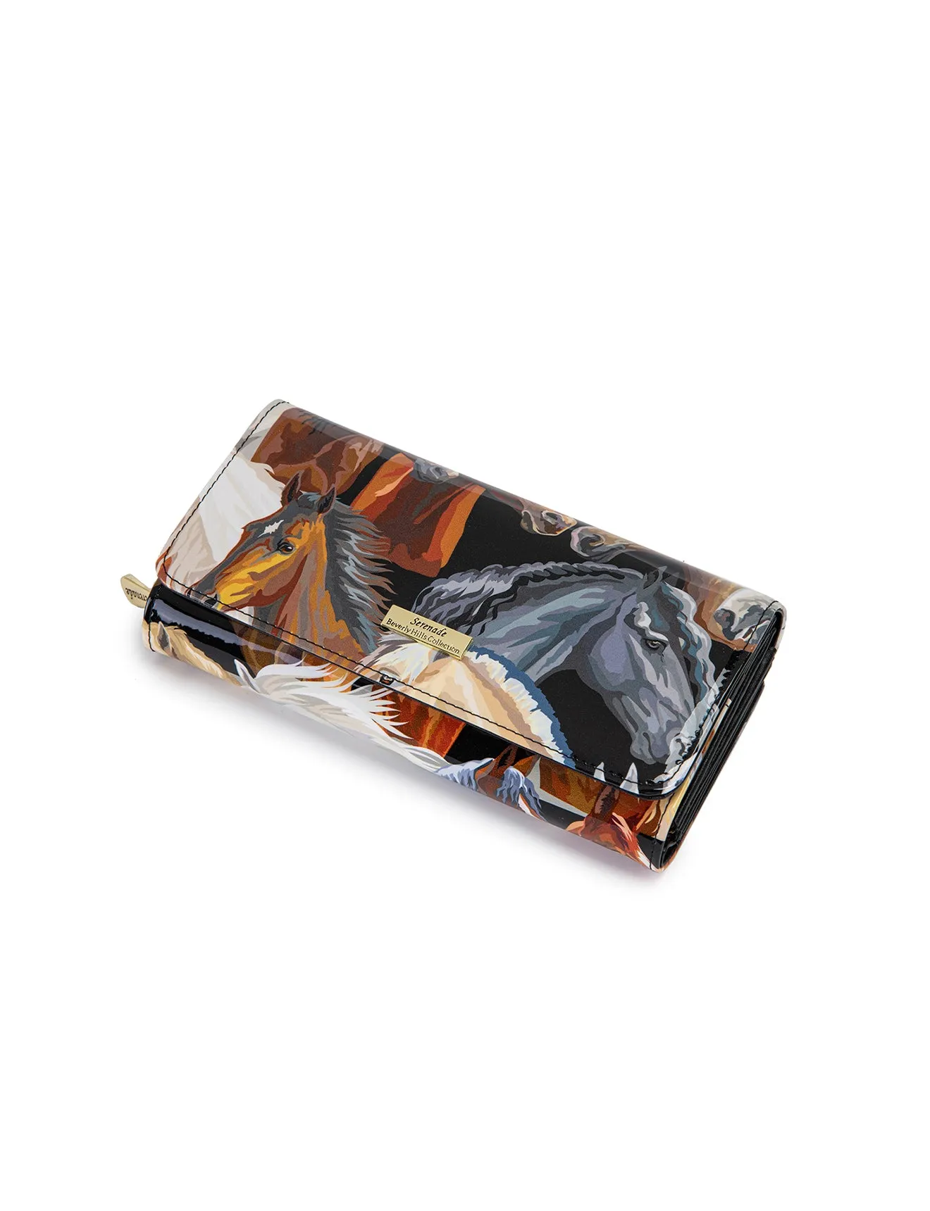 EQUESTRIAN  LARGE LEATHER RFID WALLET- WSF2401