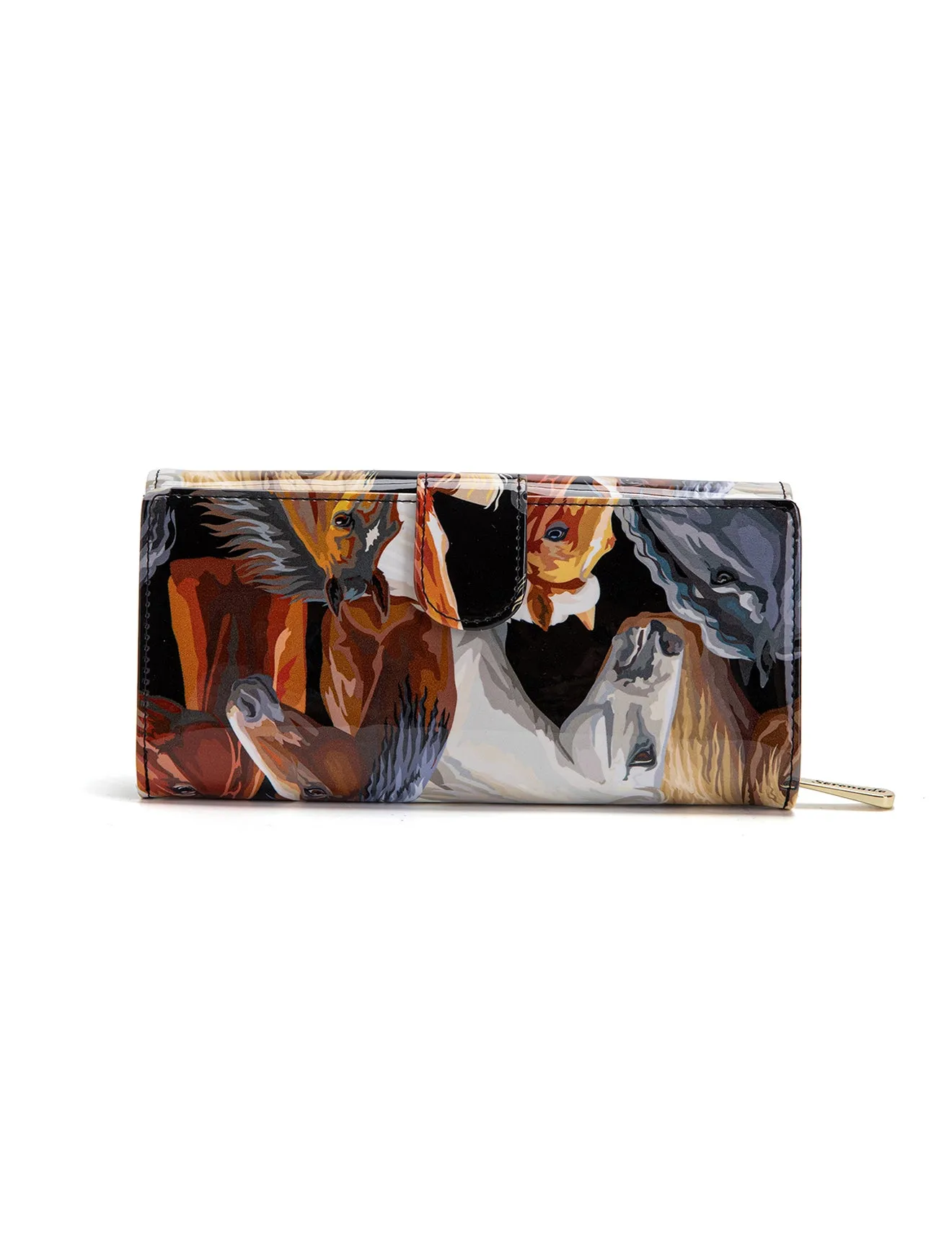 EQUESTRIAN  LARGE LEATHER RFID WALLET- WSF2401