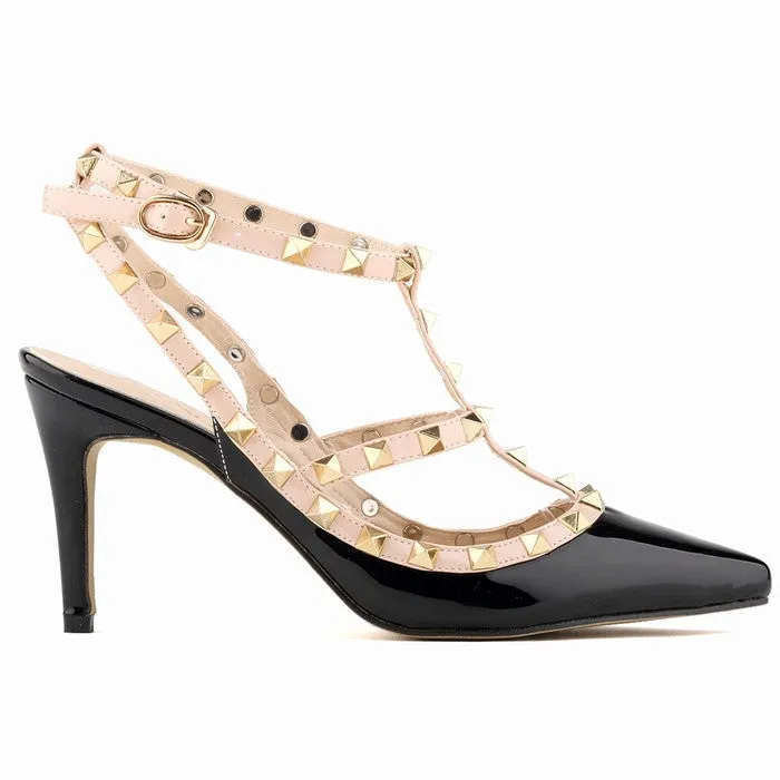 Fashion rivets shoes high shoes pointed toe hasp thin heels sandals shoes rivet pointed toe shoes female sandals 302-5PA