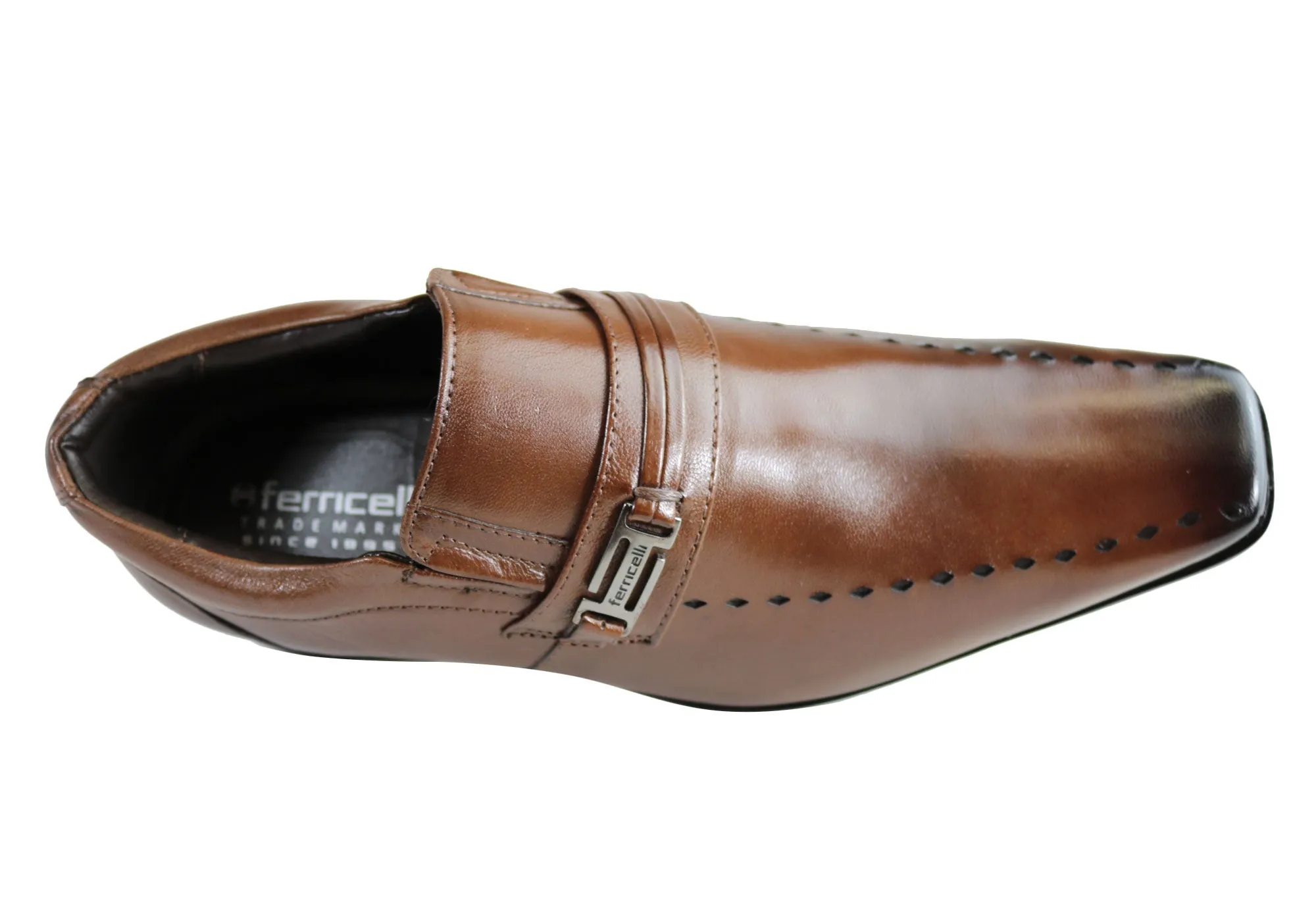 Ferricelli Sampson Mens Wave Memory Comfort Technology Leather Dress Shoes
