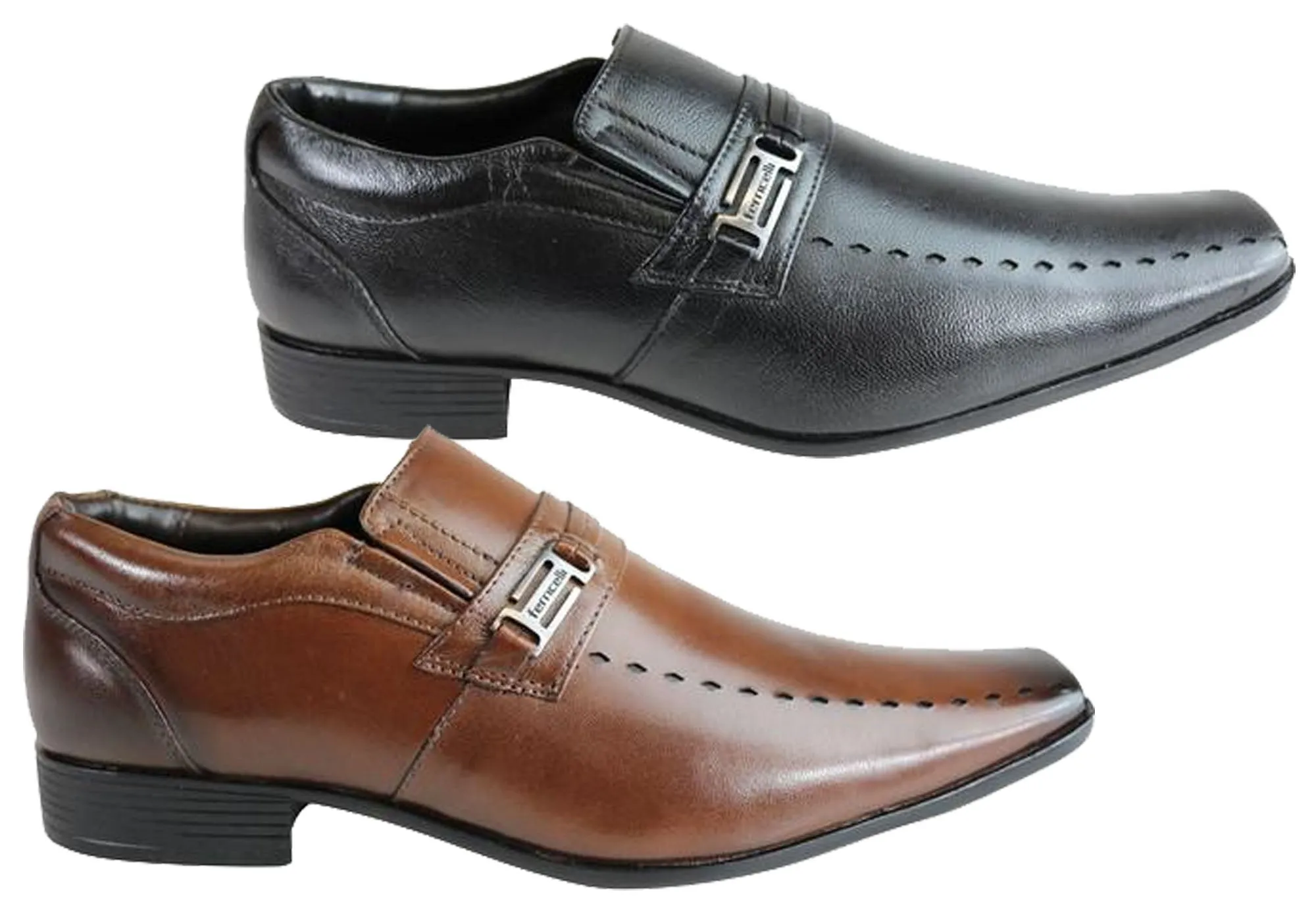 Ferricelli Sampson Mens Wave Memory Comfort Technology Leather Dress Shoes