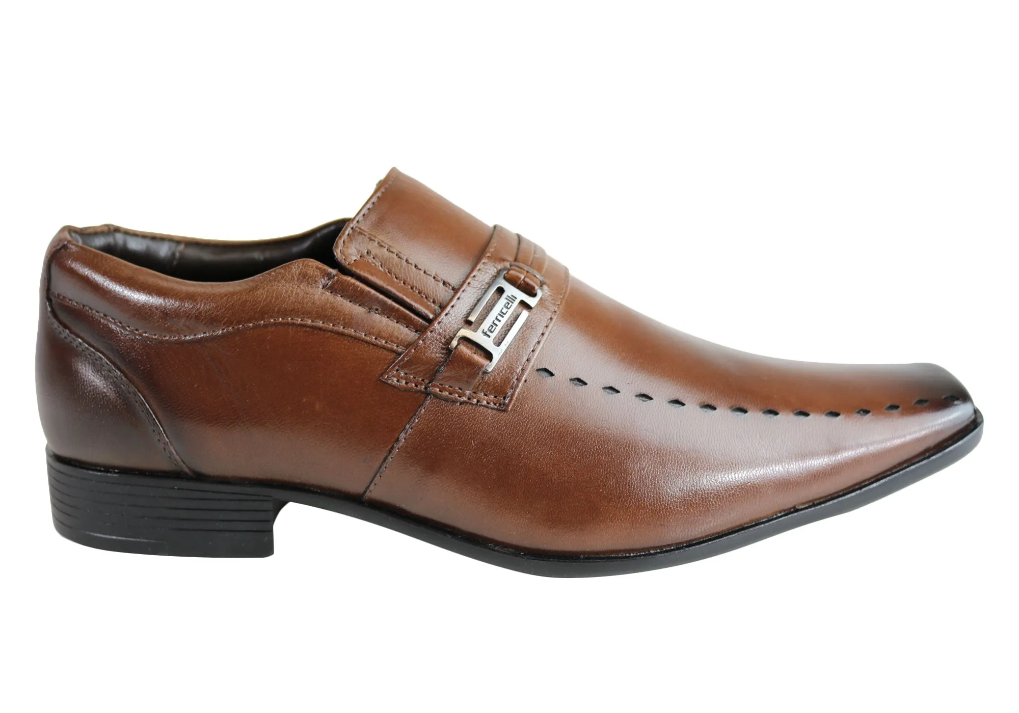 Ferricelli Sampson Mens Wave Memory Comfort Technology Leather Dress Shoes