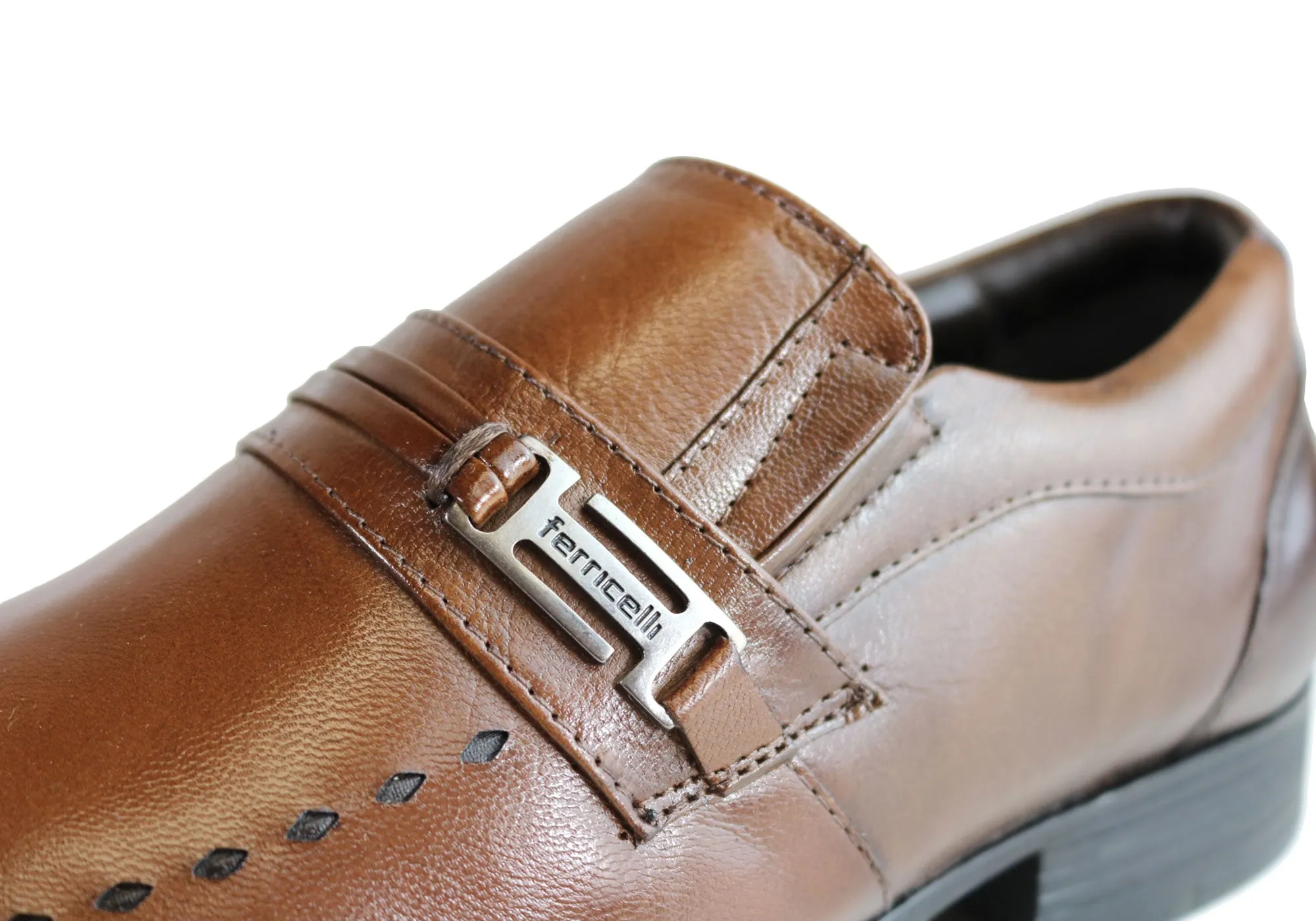 Ferricelli Sampson Mens Wave Memory Comfort Technology Leather Dress Shoes