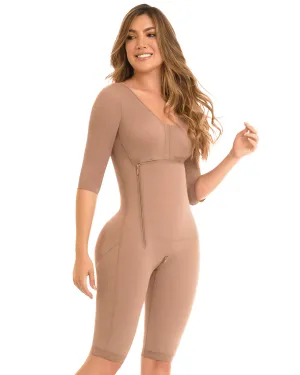 Final Sale Clearance Delie Fajas High Compression Girdle to the Knee With Bra and Sleeves- Zipper - Fit 360