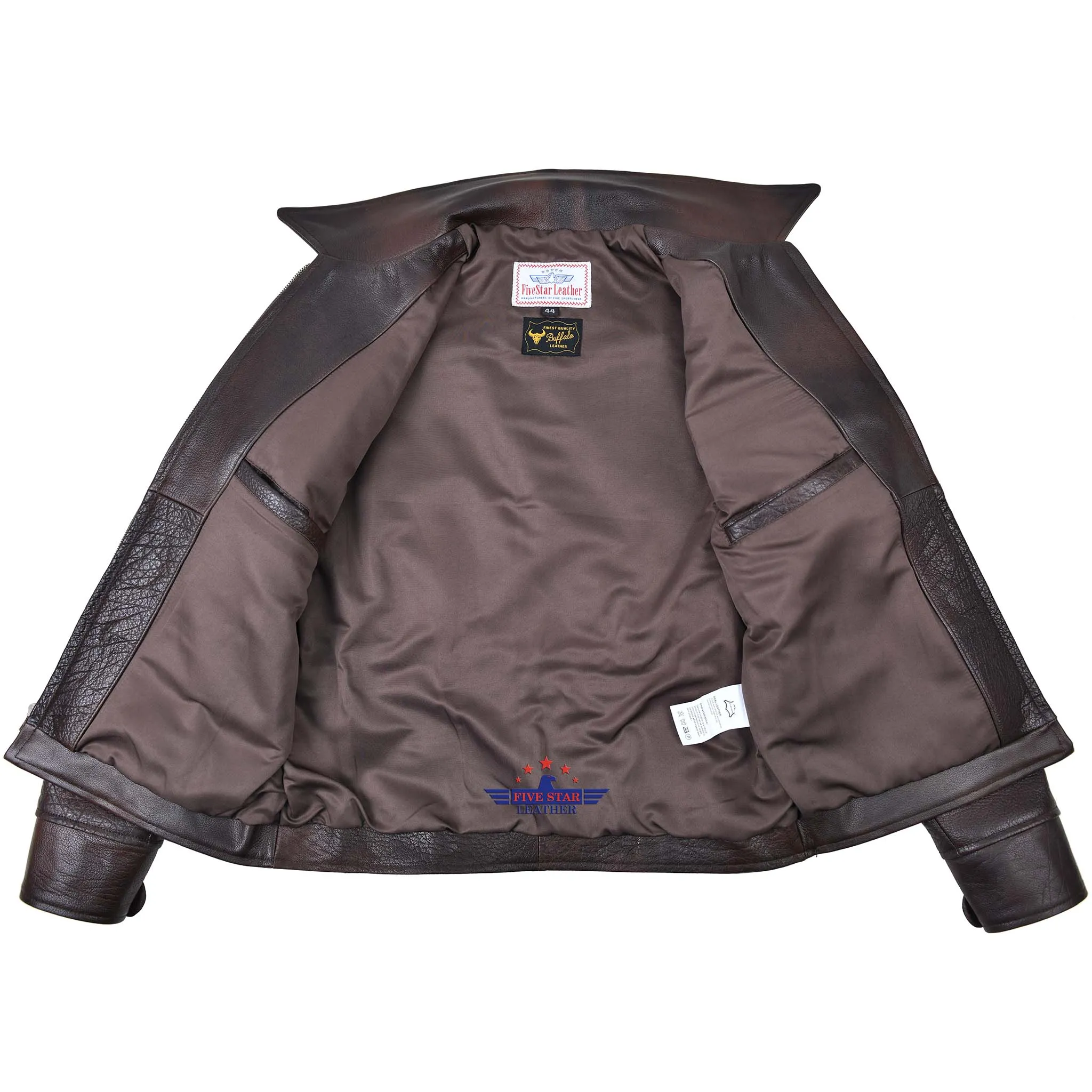 FiveStar Leather Vintage Custom 1930s Buffalo hide Distressed Brown Leather Jacket