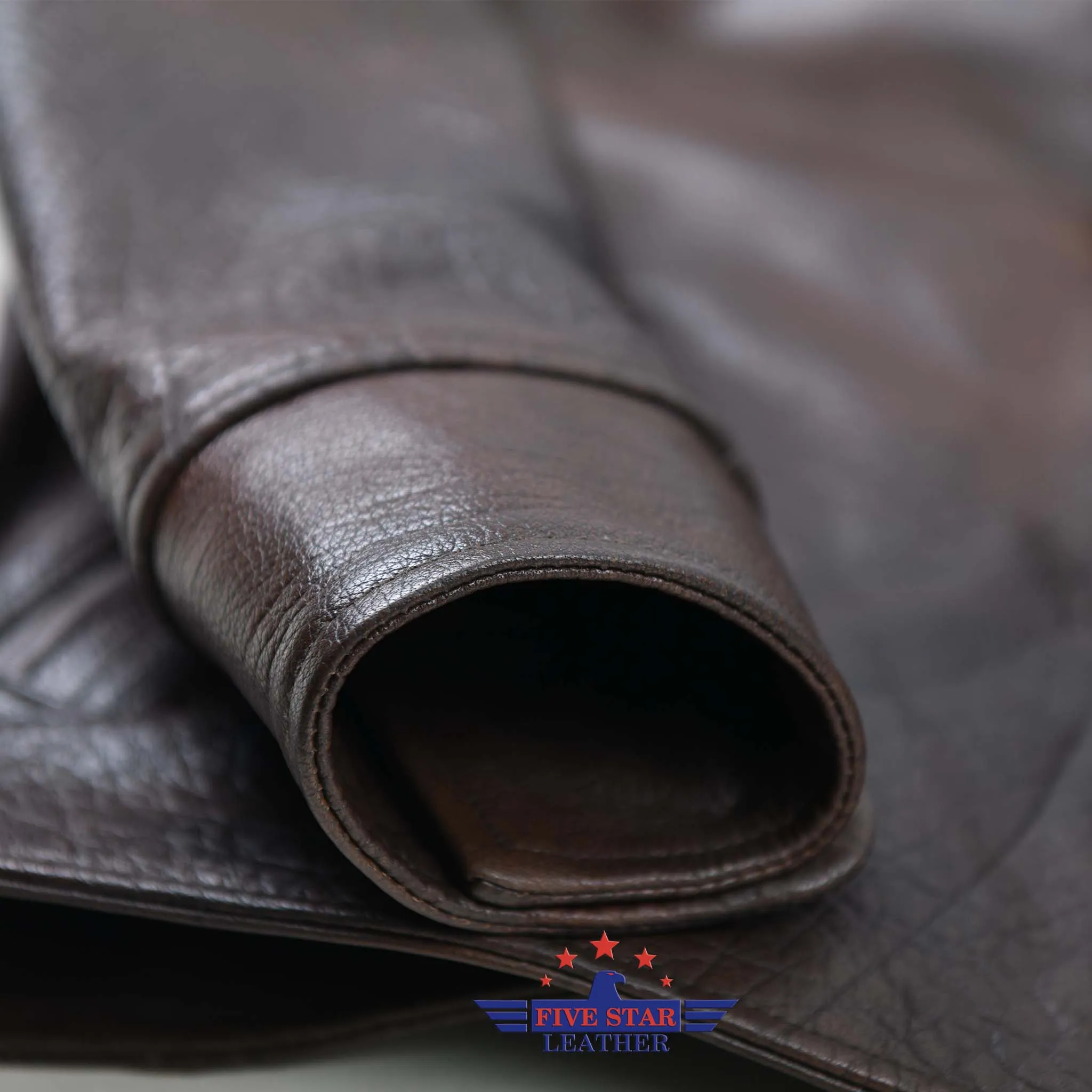 FiveStar Leather Vintage Custom 1930s Buffalo hide Distressed Brown Leather Jacket