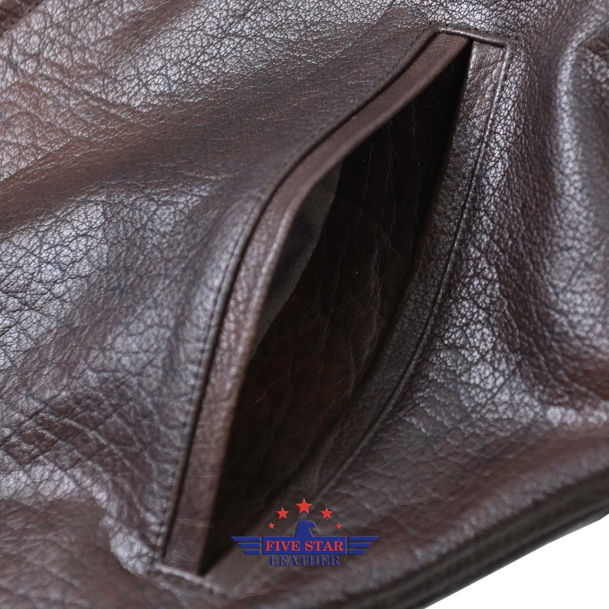 FiveStar Leather Vintage Custom 1930s Buffalo hide Distressed Brown Leather Jacket