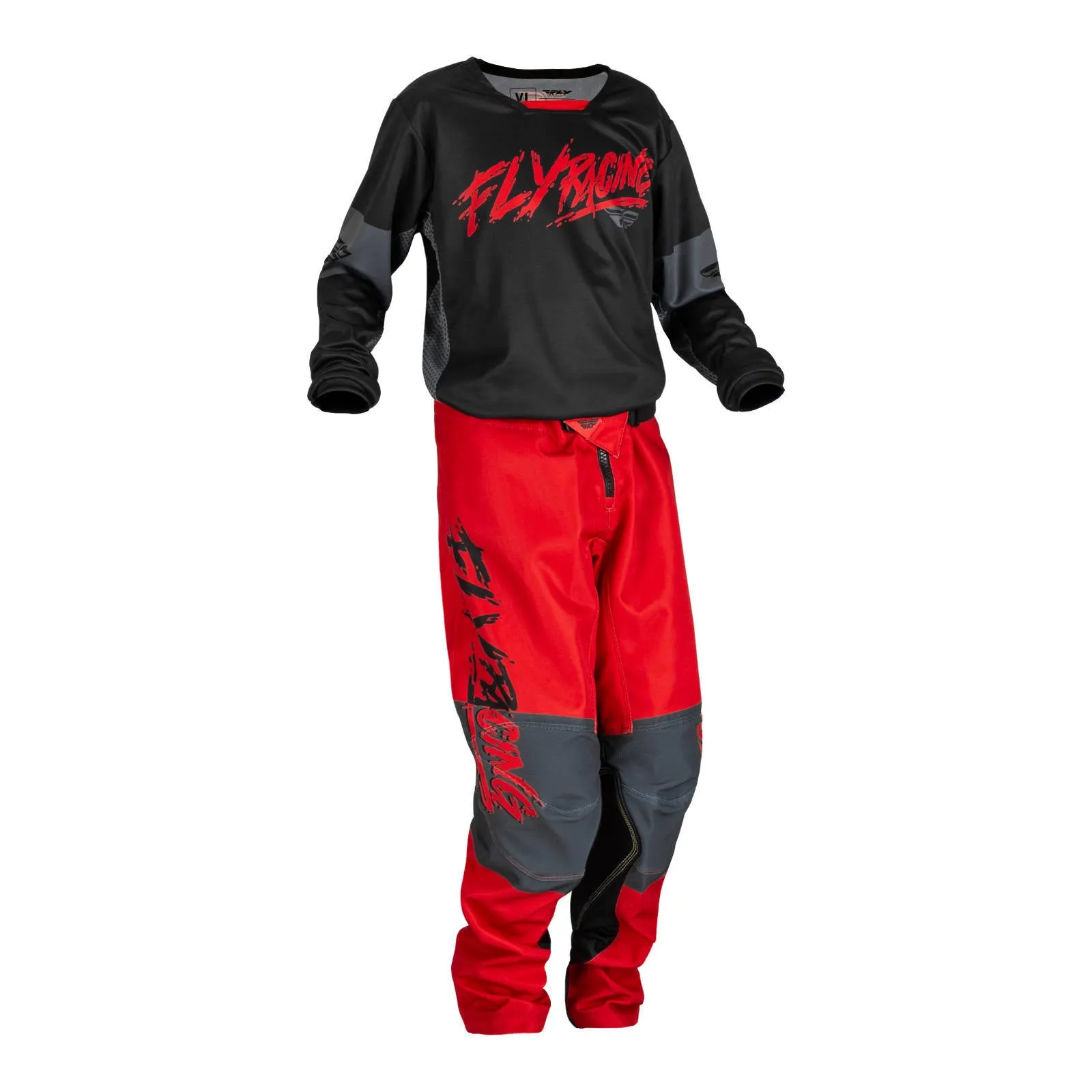 Fly Racing 2023 Kinetic Khaos Youth Pant - Black / Red / Grey