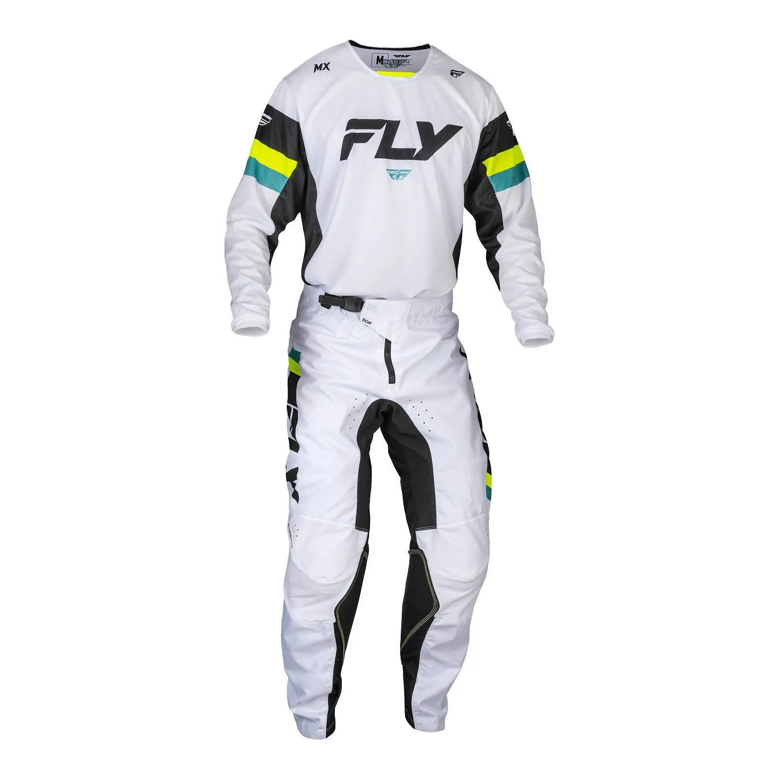 Fly Racing 2024 Kinetic Prix Pants - White / Black / Hi-Vis