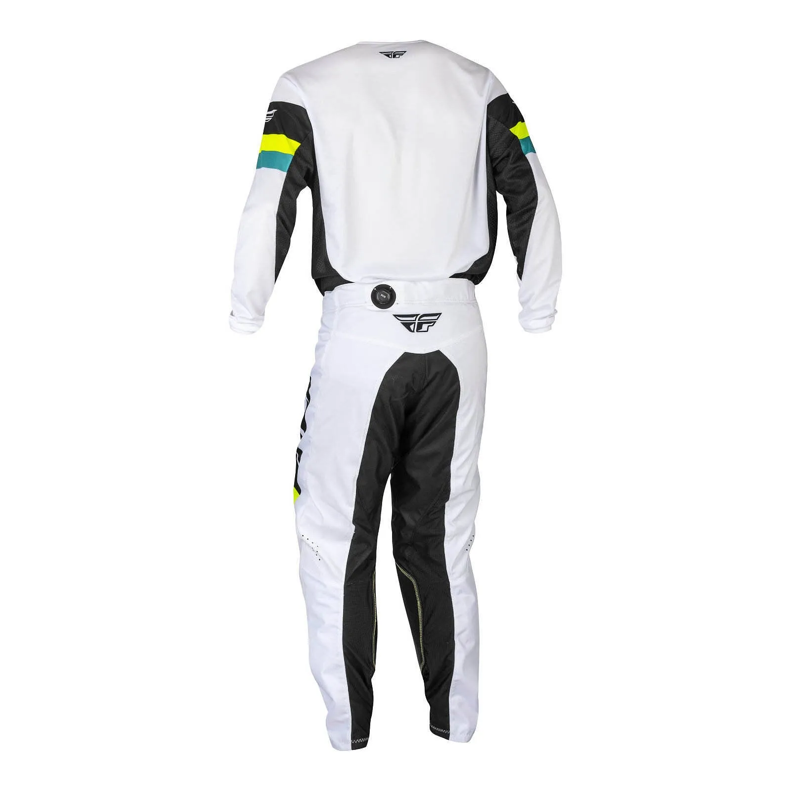 Fly Racing 2024 Kinetic Prix Pants - White / Black / Hi-Vis