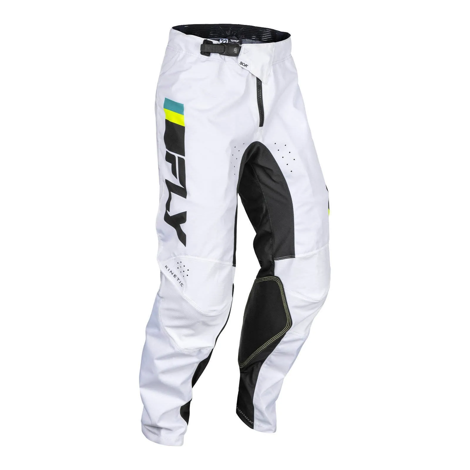 Fly Racing 2024 Kinetic Prix Pants - White / Black / Hi-Vis