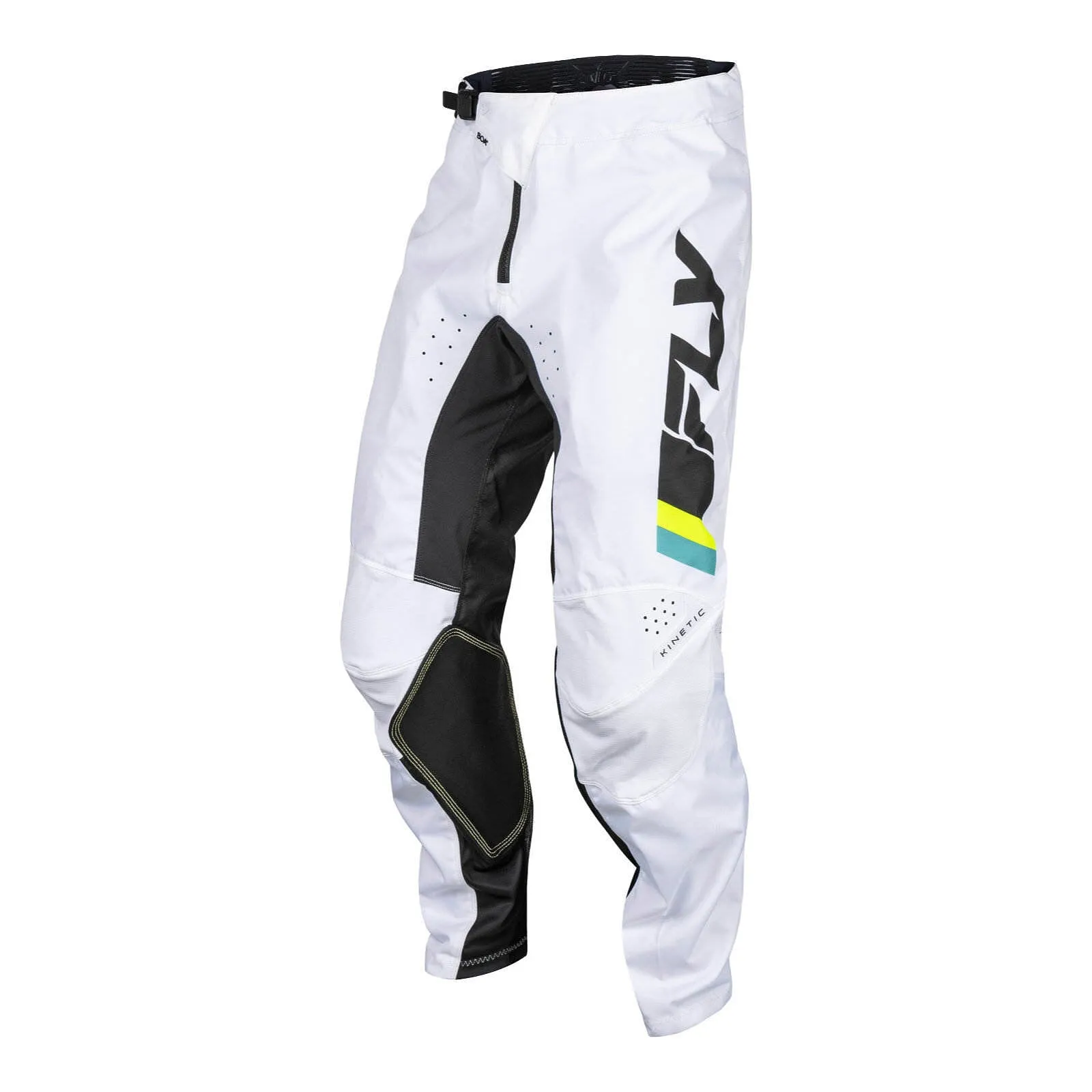 Fly Racing 2024 Kinetic Prix Pants - White / Black / Hi-Vis