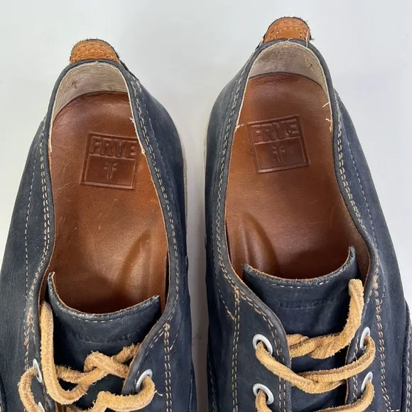 FRYE MEN’S NORFOLK DECK SHOES INDIGO SUNWASH NUBUCK LEATHER SZ 11.5