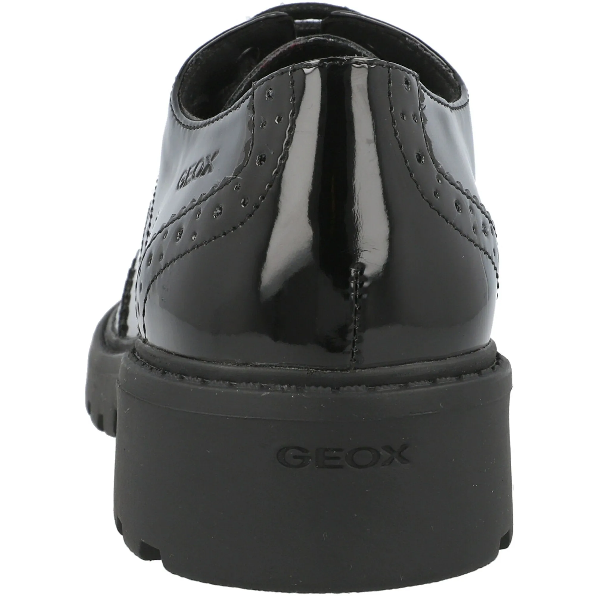 Geox Casey Black Patent Leather Boys' Derby Shoes