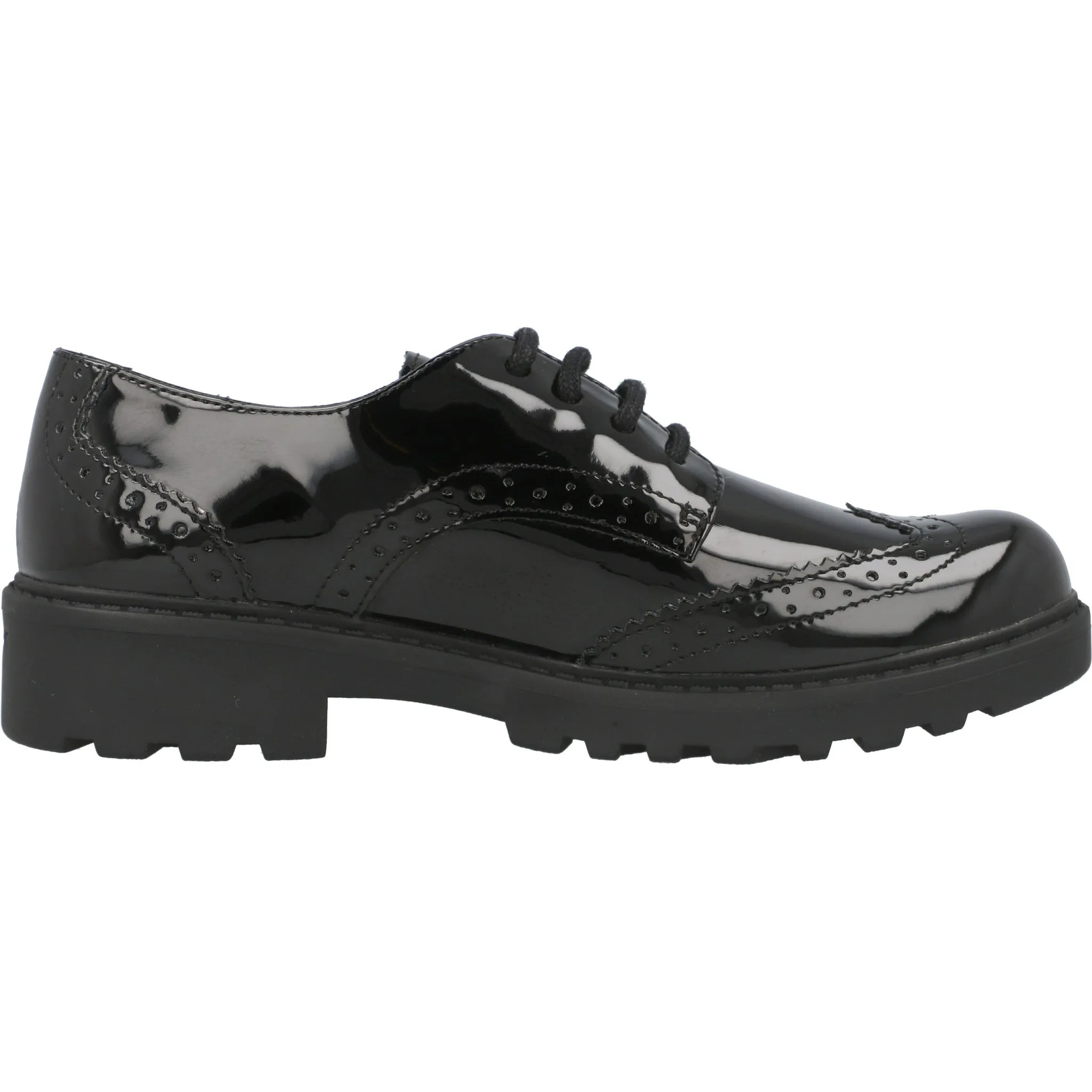 Geox Casey Black Patent Leather Boys' Derby Shoes