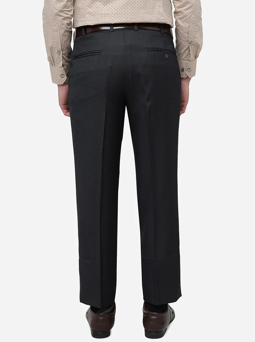 Grey Solid Classic Fit Formal Trouser | JadeBlue