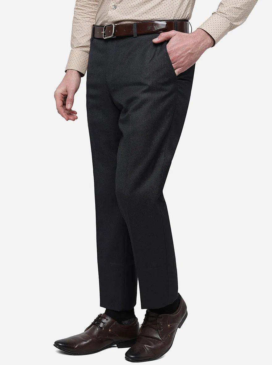 Grey Solid Classic Fit Formal Trouser | JadeBlue
