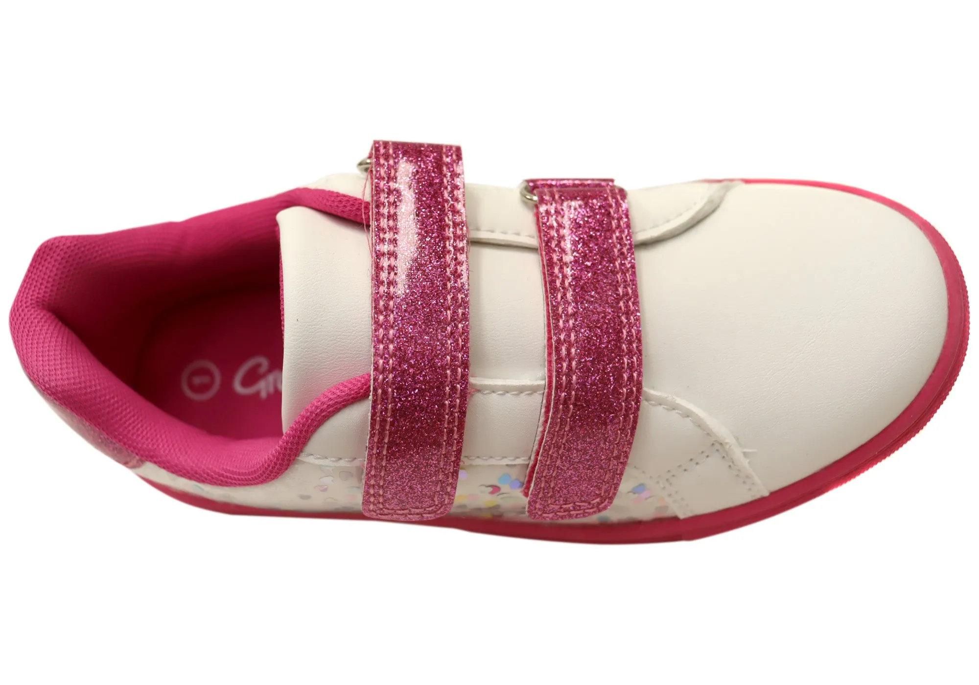 Grosby Glitz Kids Comfortable Adjustable Strap Girls Shoes