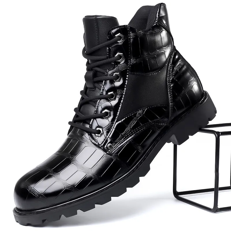 Gunner | Croc-Embossed Leather Boots