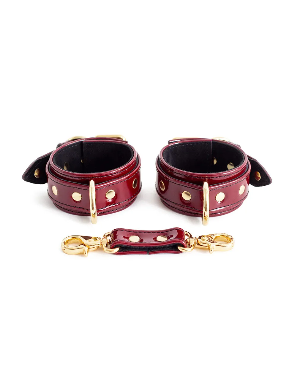 Hand & Ankle cuffs "Aura" Burgundy Patent