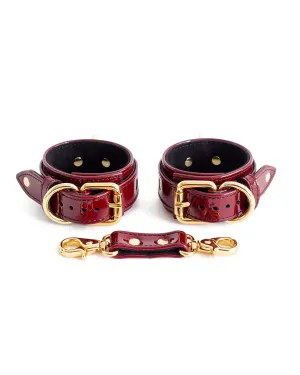 Hand & Ankle cuffs "Aura" Burgundy Patent