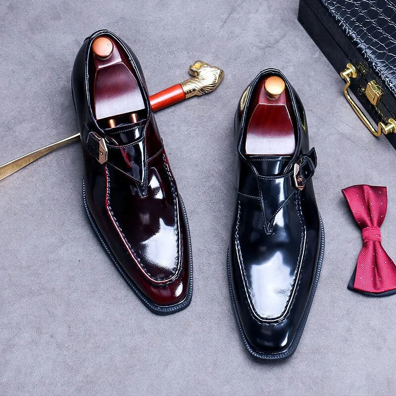 Handmade Genuine Leather Monk Strap Dress Shoes
