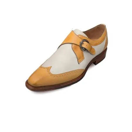 Handmade Men's Two-Tone Leather Wingtip Dress Shoes