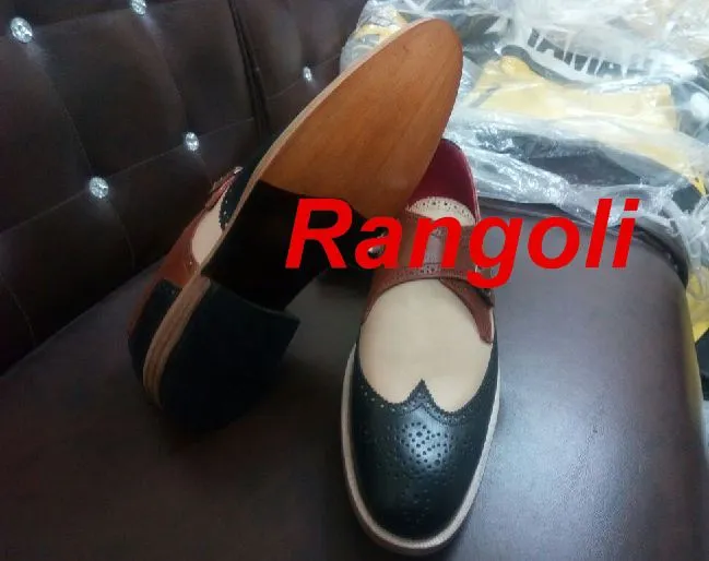 Handmade Triple Tone Formal Monk Shoes for Men