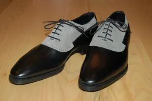 Handmade Two Tone Dress Leather Shoes for Men - Black and Gray