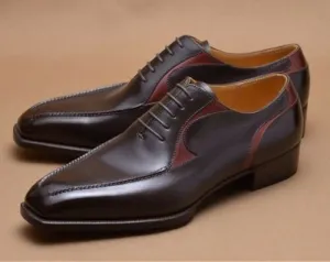 Handmade Two Tone Leather Oxfords for Men