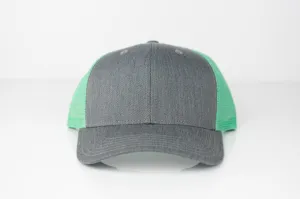 HEATHER GRAY AND TEAL MESH SNAPBACK HAT