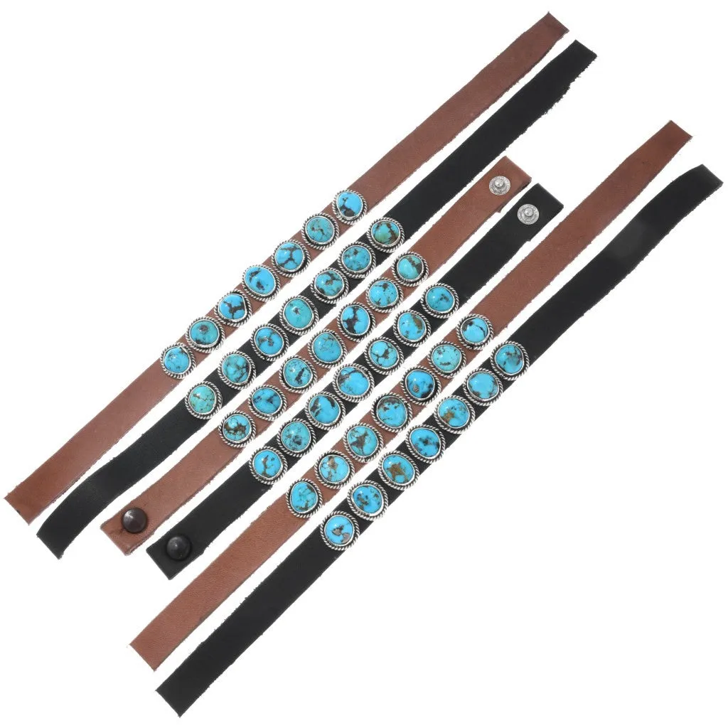 Ithaca Peak Turquoise & Leather Concho Bracelet