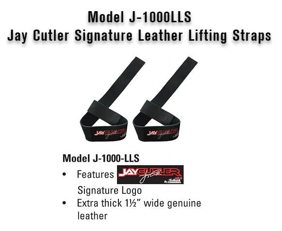 Jay Cutler Signature J-1000LLS Schiek Sports, Inc. Leather Weight Lifting Straps