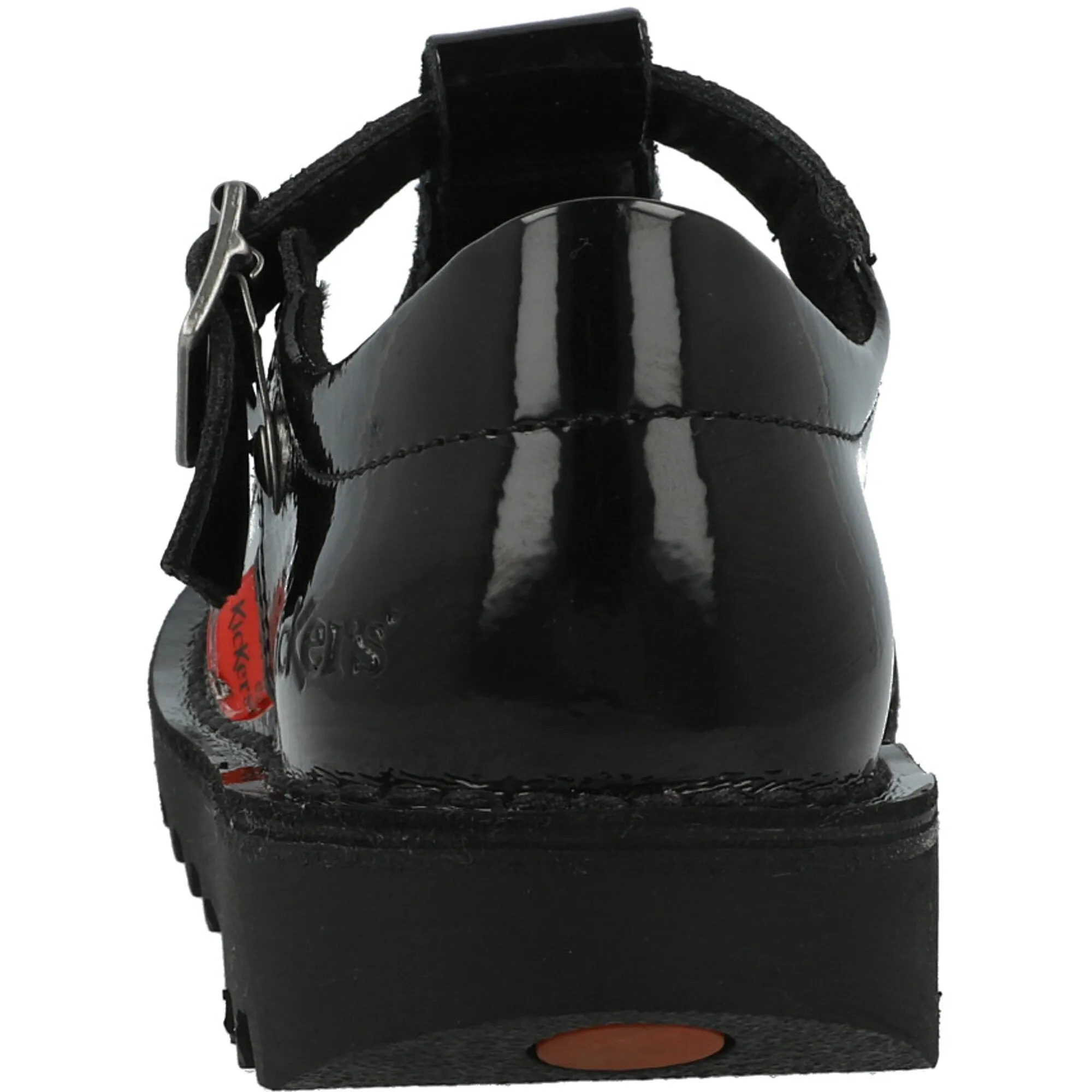 Kickers Kick T-Bar Black Leather School Shoes