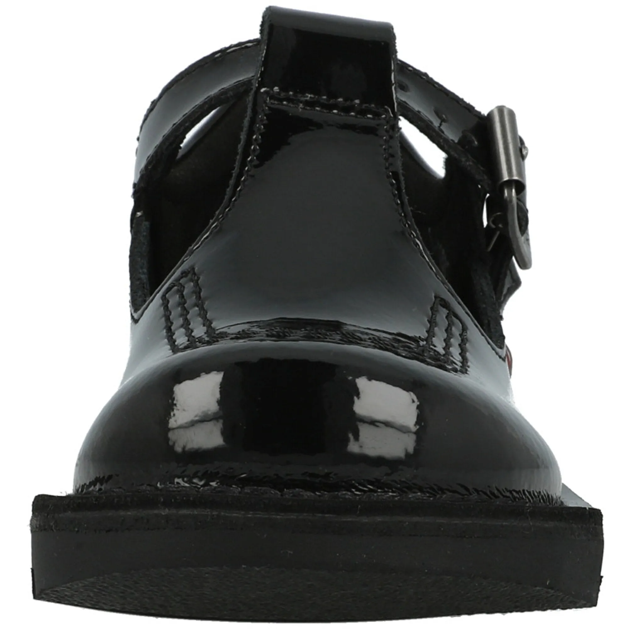 Kickers Kick T-Bar Black Leather School Shoes