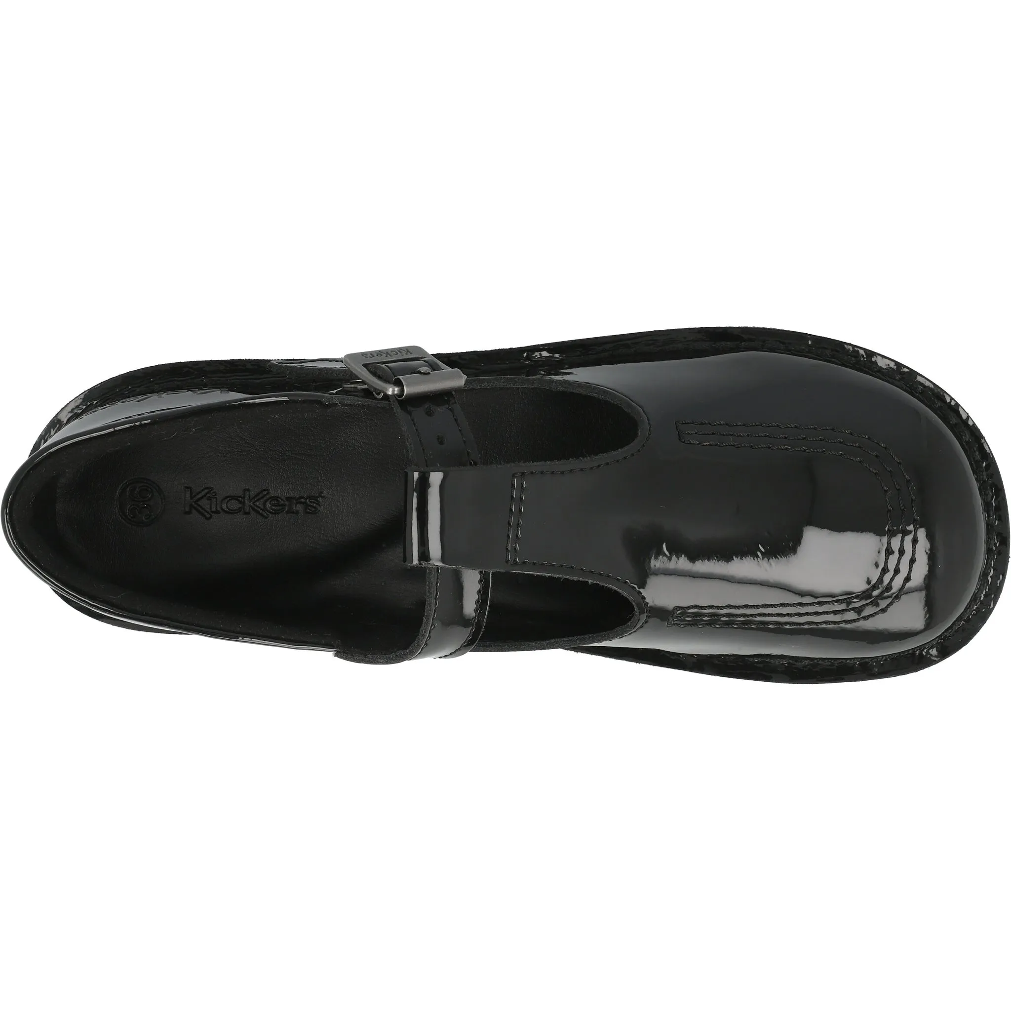 Kickers Kick T-Bar Black Leather Shoes