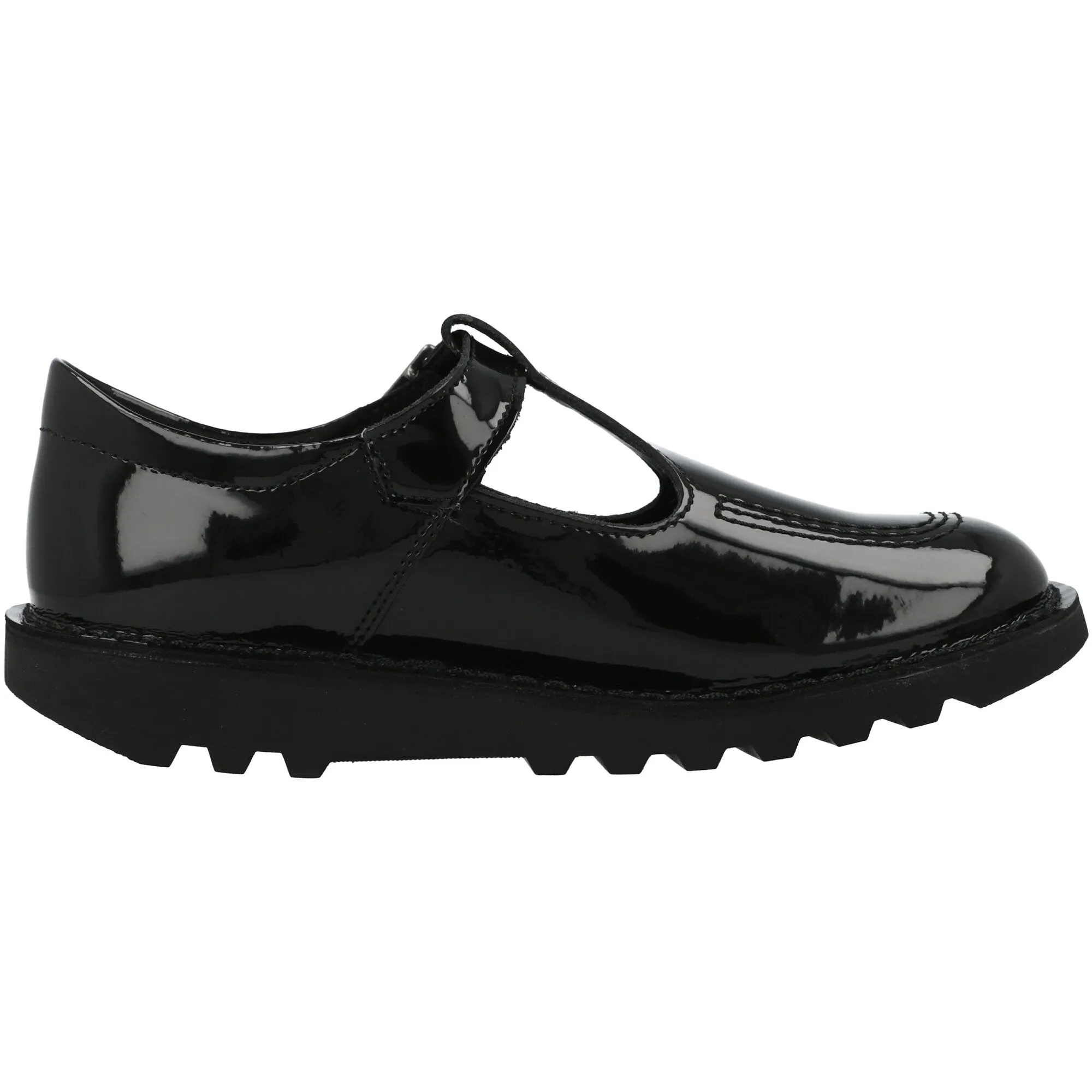Kickers Kick T-Bar Black Leather Shoes
