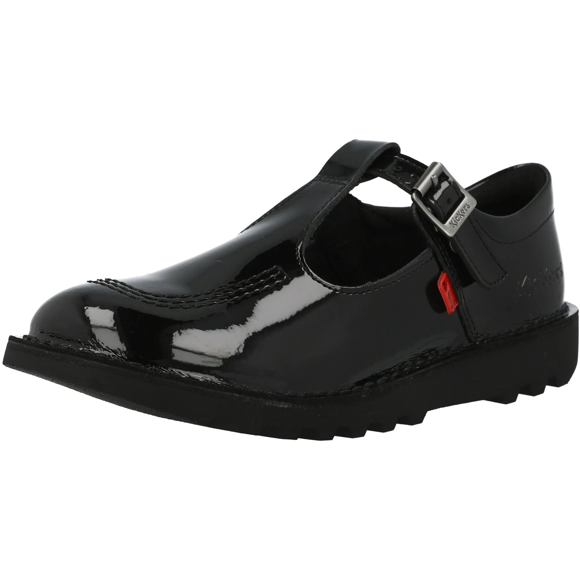 Kickers Kick T-Bar Black Leather Shoes