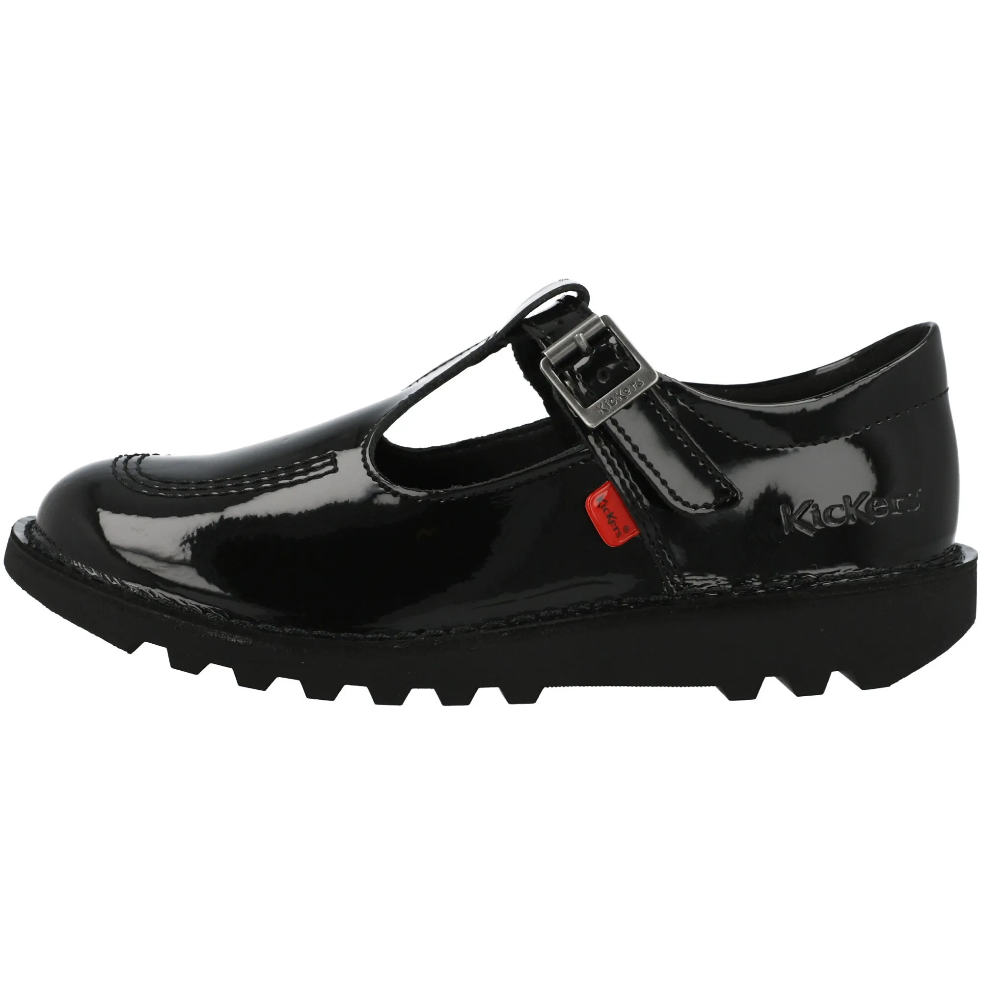 Kickers Kick T-Bar Black Leather Shoes